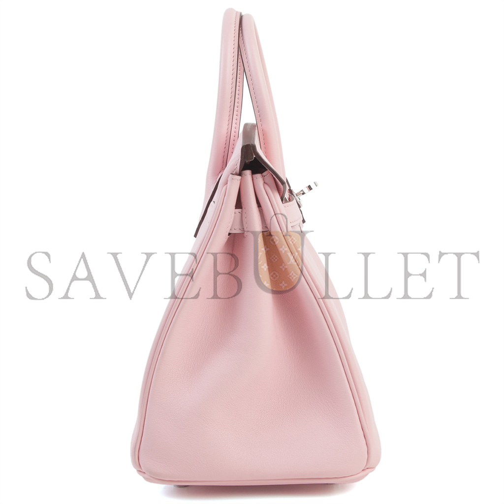 H**mes master birkin 25 swift leather 3q cherry blossom silver buckle h049362ck3q (25*20*13cm)